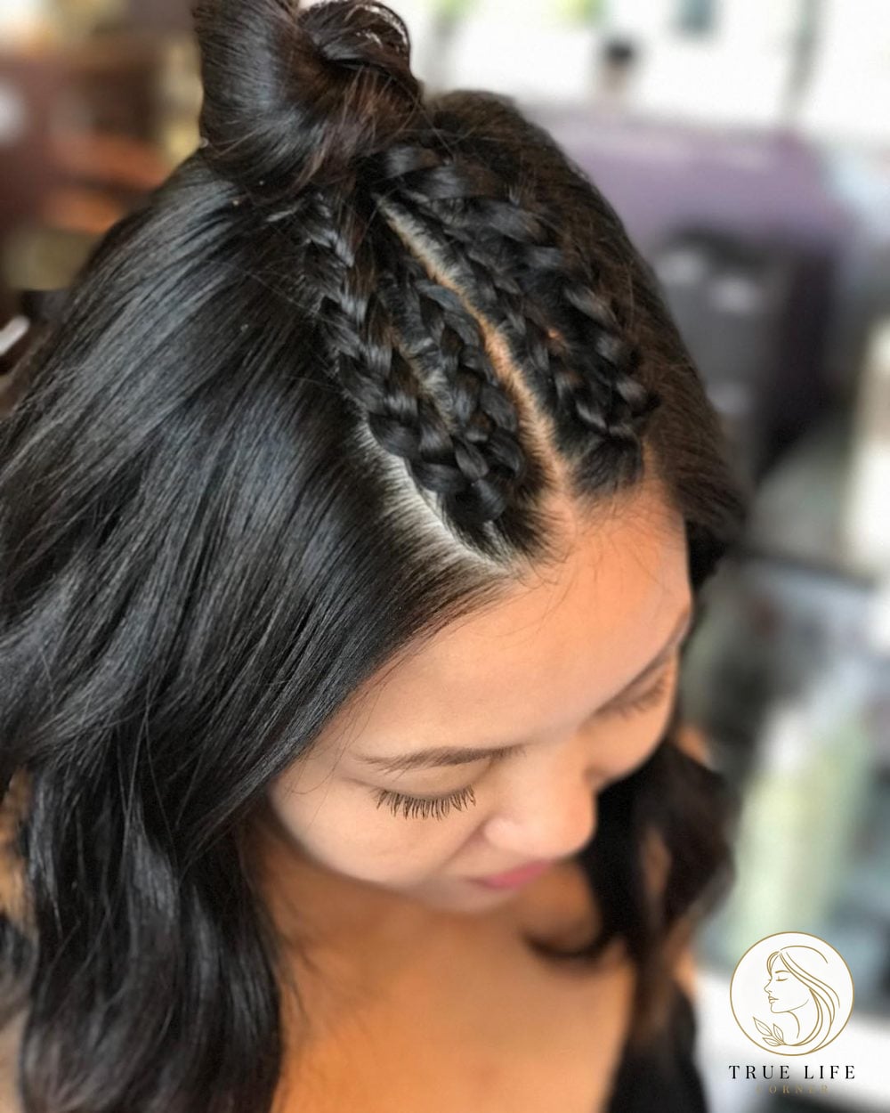 17 Gorgeous French Braid Hairstyles for Every Hair Type 6 Youthful French Braid Bun
